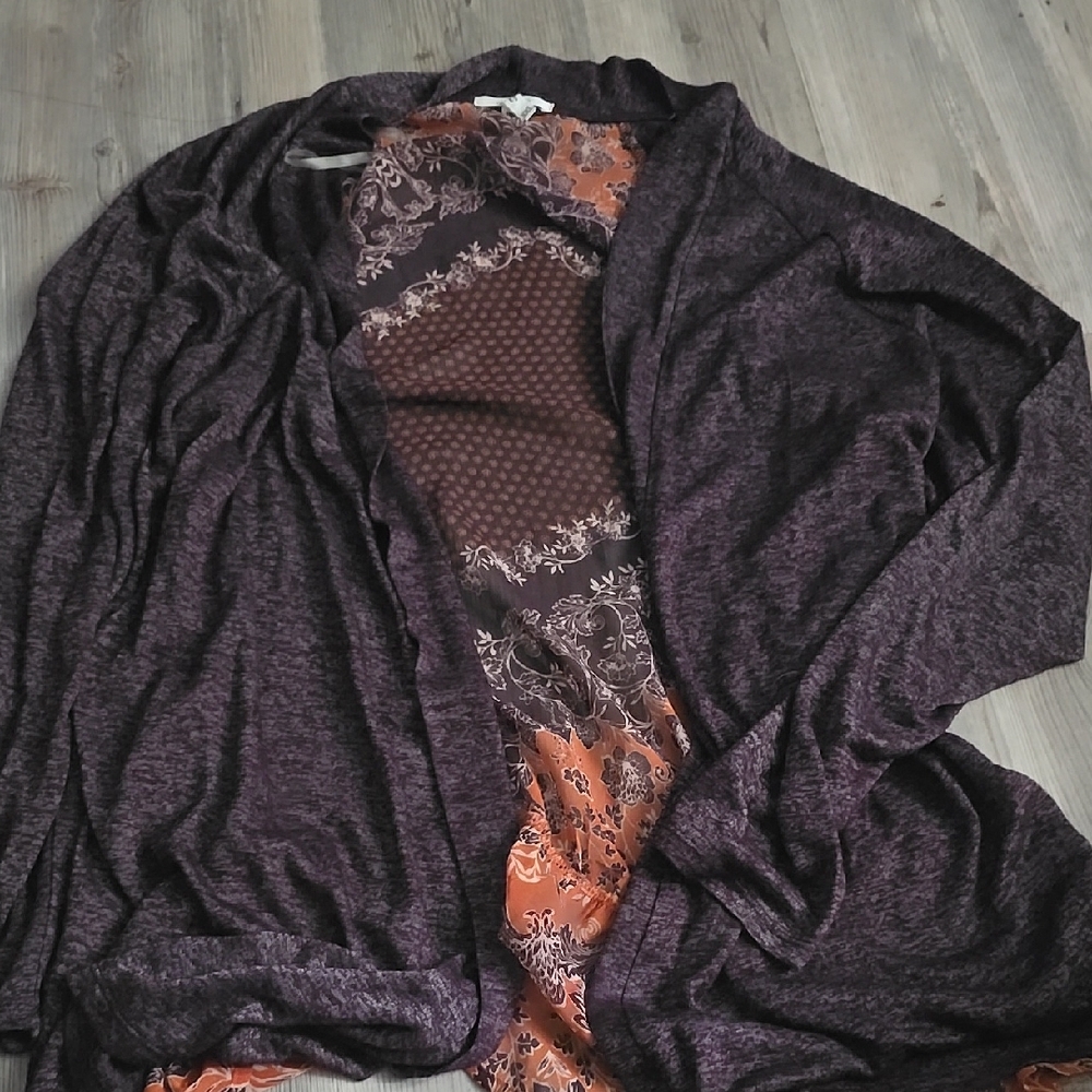 Women's Purple and Orange Cardigan